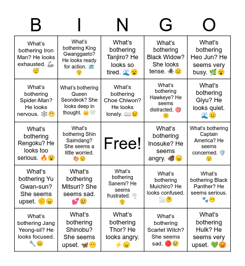 B15 L8 What’s bothering Doctor Strange? He looks confused. 🔮🤔 Bingo Card