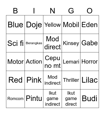 Bingo with Doje Bingo Card