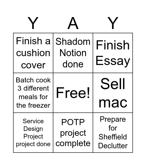 February Bingo Card