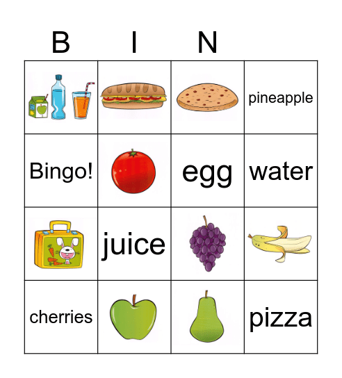 FF1 Unit 9 lunch box Bingo Card