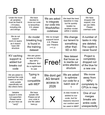 HQ 2026 FUN Bingo Card