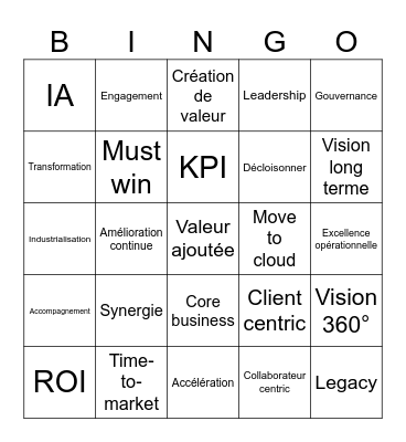 Kickoff Transport Bingo Card