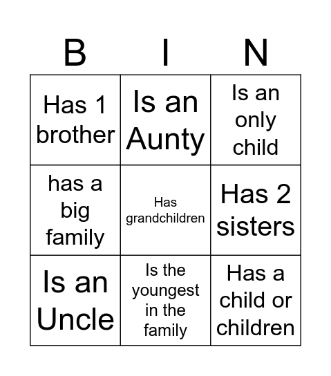 Find someone who... Bingo Card