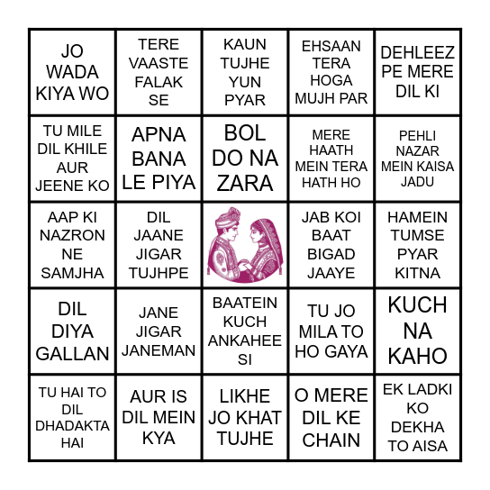 SNEH & JIGAR WEDDING Bingo Card