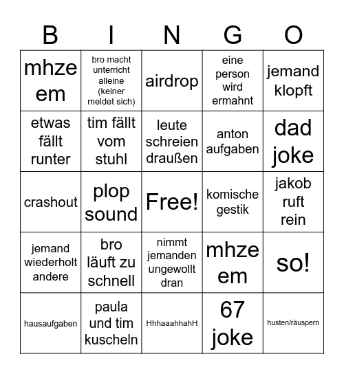 bingooo Bingo Card