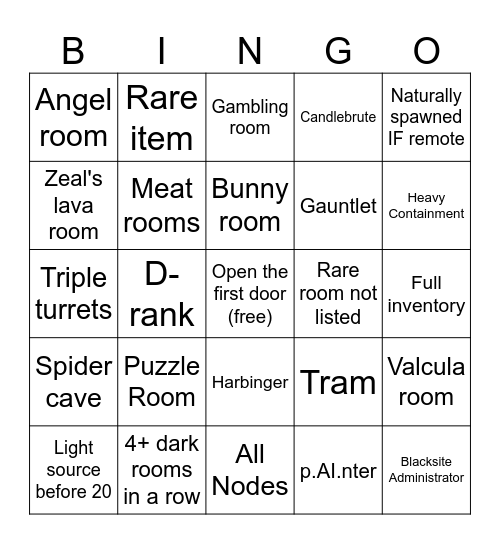 JD's Pressure Endless Bingo Card