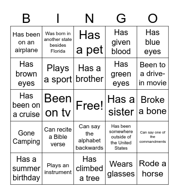 Make a Joyful Noise Bingo Card