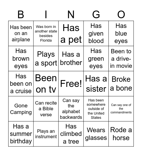 Make a Joyful Noise Bingo Card