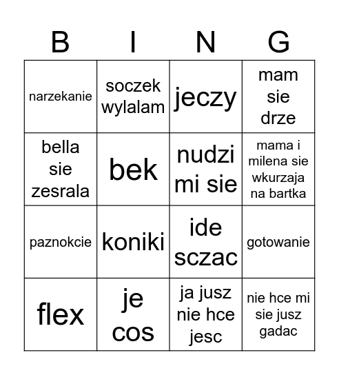 minela bingo Card
