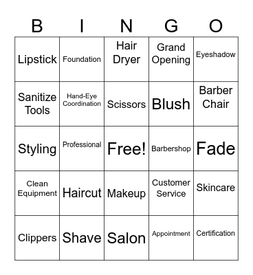 Cosmo/Barber Bingo CTE Bingo Card