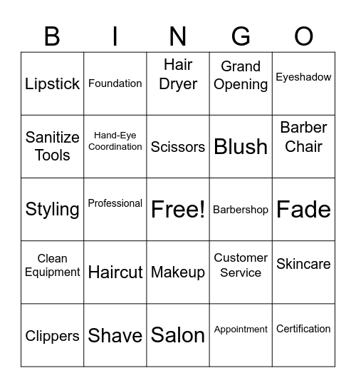 Cosmo/Barber Bingo CTE Bingo Card