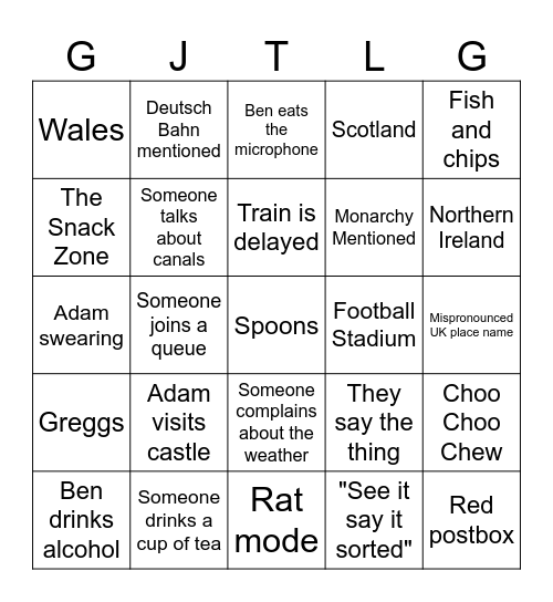 Season 16 Bingo Card