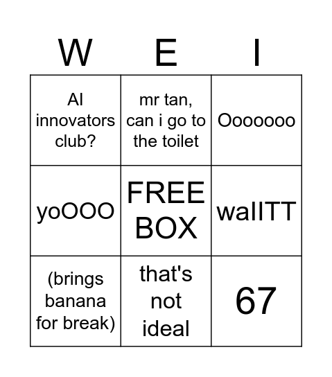 wei bingo Card