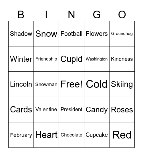 2026 Bingo Card 1 Bingo Card