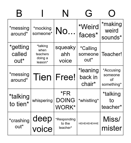 Landon bingo 2 Bingo Card