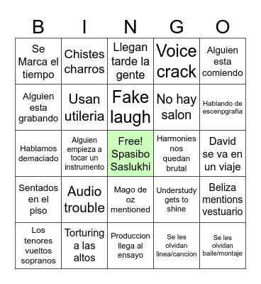 Ttm bingo Card
