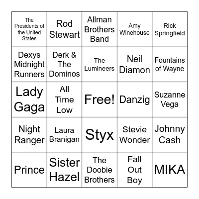 Names & Titles Bingo Card