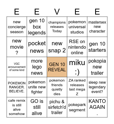 Pokémon Day 2026 Bingo Card
