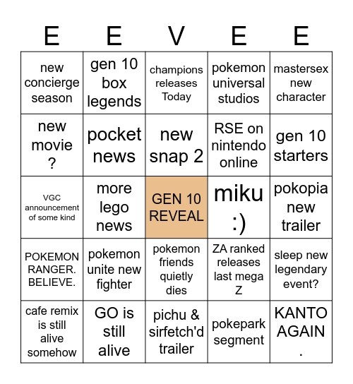 Pokémon Day 2026 Bingo Card