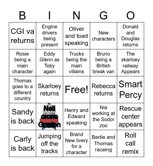 2026 Thomas predictions bingo Card