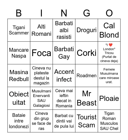 BINGO UK 2026 Bingo Card