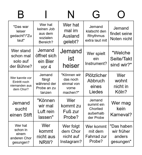 BingoGonzola Bingo Card