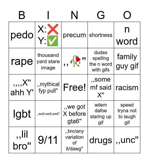 malevolent ig reels comments Bingo Card