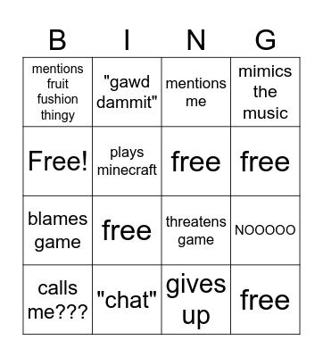 musically bingo Card