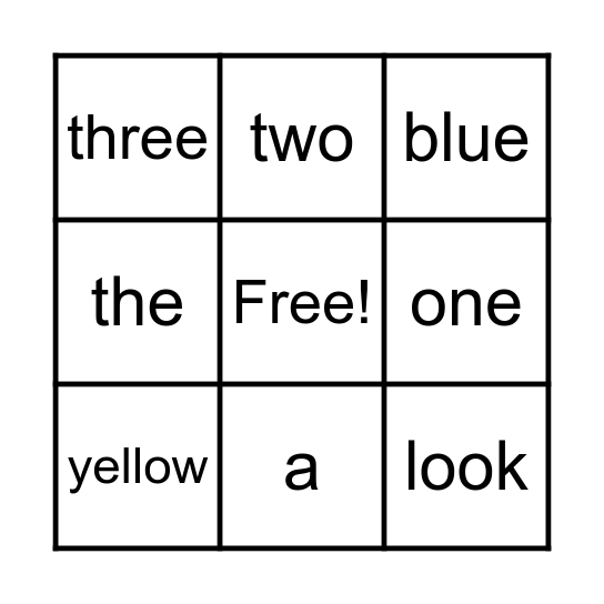 Skills 5 Tricky Word Bingo Card