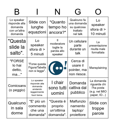 scientific conference bingo Card