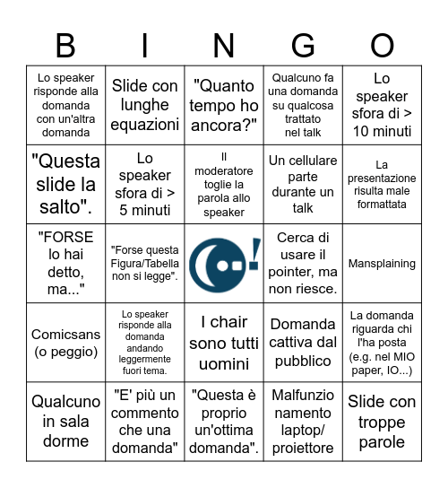 scientific conference bingo Card