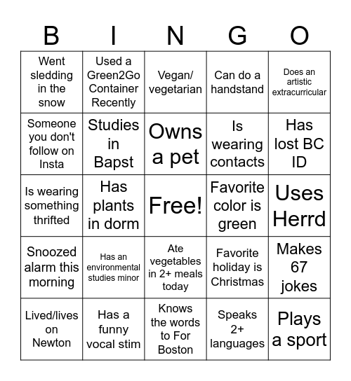 E&S Bingo Card