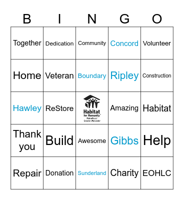Habitat Bingo Card