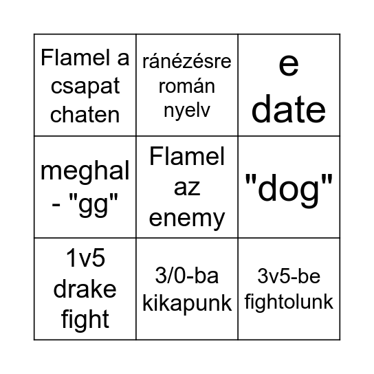 Tilt board 2 Bingo Card