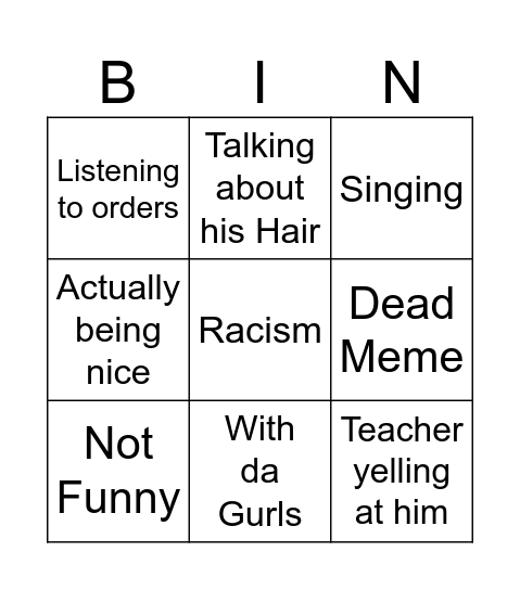 Branden Bingo Card