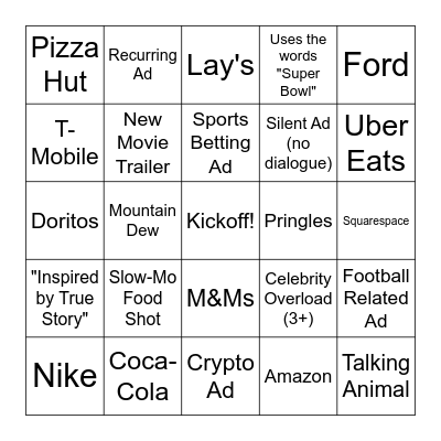 Commercial Bingo Card