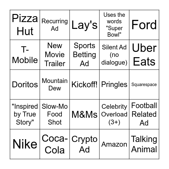 Commercial Bingo Card