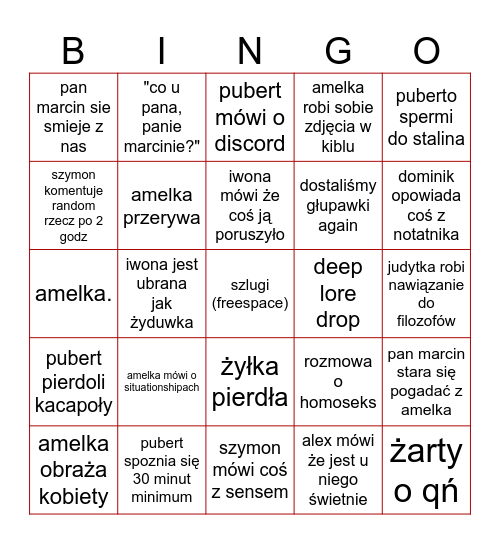 terapiagrupowa Bingo Card