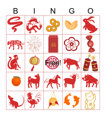 Lunar New Year Bingo Card