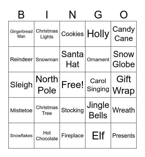 Christmas Bingo Card