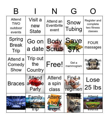 Self Care Bingo Card