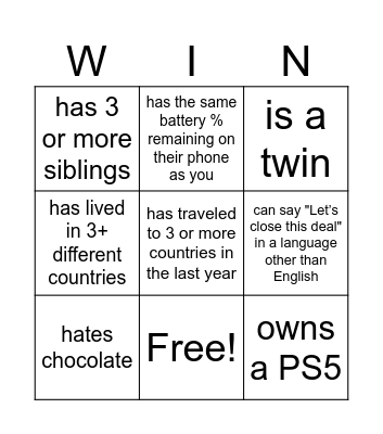 FIND SOMEONE WHO Bingo Card