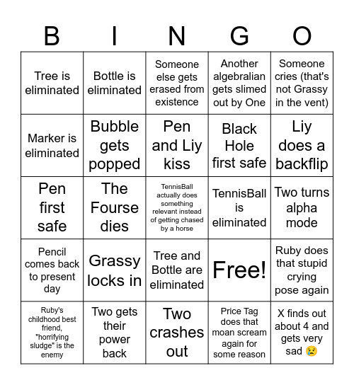 TPOT 21 PREDICTIONS Bingo Card