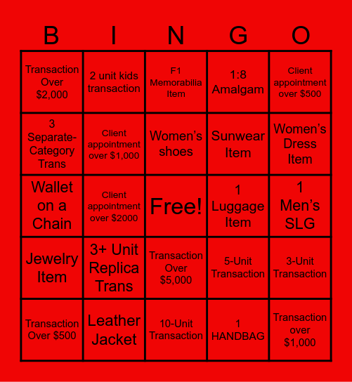 FERRARI OUTLET | VALENTINE'S DAY BINGO <3 Bingo Card