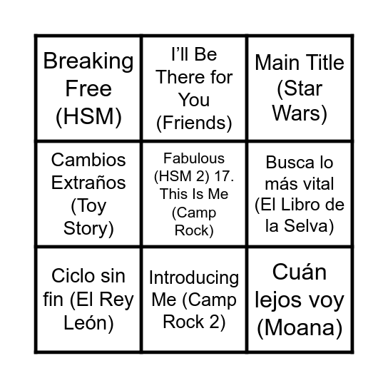 NOCHE NETFLIX :) Bingo Card