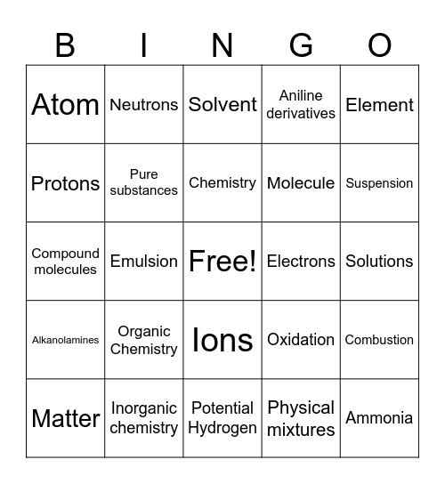 PT Hair Color Bingo Card