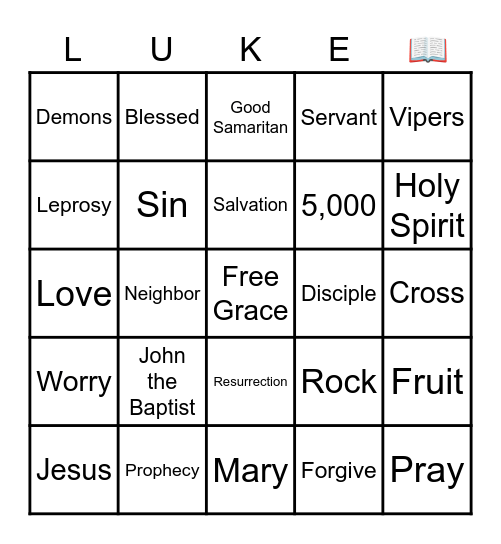 Chapters 1-12 Bingo Card