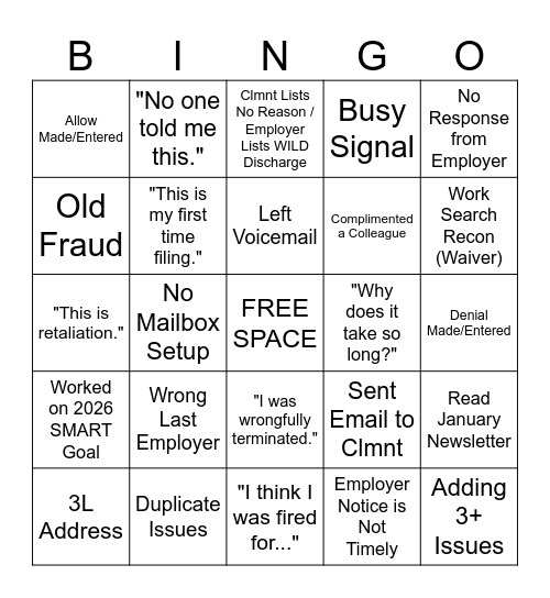 UICC Adjudications Bingo Card