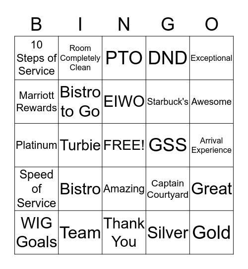 Fayetteville Courtyard Bingo Card