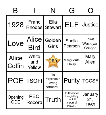 FOUNDERS DAY BINGO Card